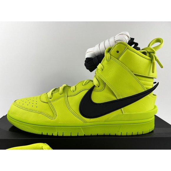 Nike Dunk High X AMBUSH Flash Lime Men's Size 13 Sneakers Green Black CU7544-300 - Picture 7 of 11